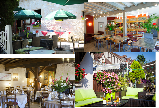 aperçu des différents lieux de détente qu'offre l'Hôtel-Restaurant Le Bourguignon -21310 Béze Cote d'Or Bourgogne